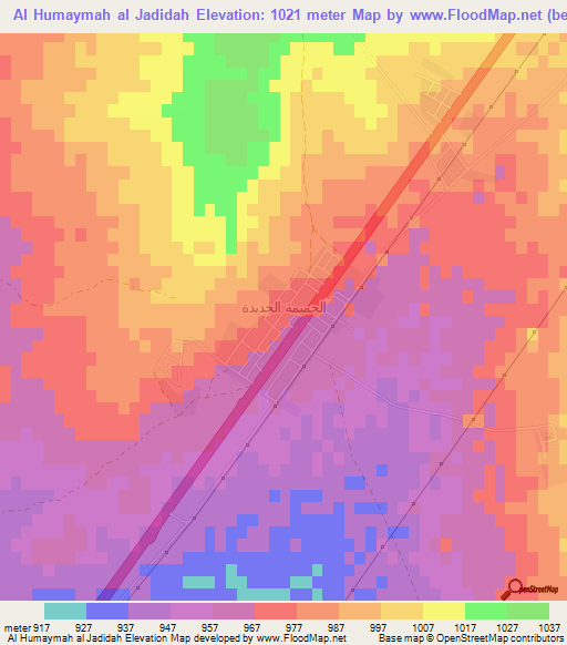 Al Humaymah al Jadidah,Jordan Elevation Map