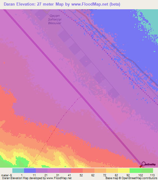 Daran,Azerbaijan Elevation Map