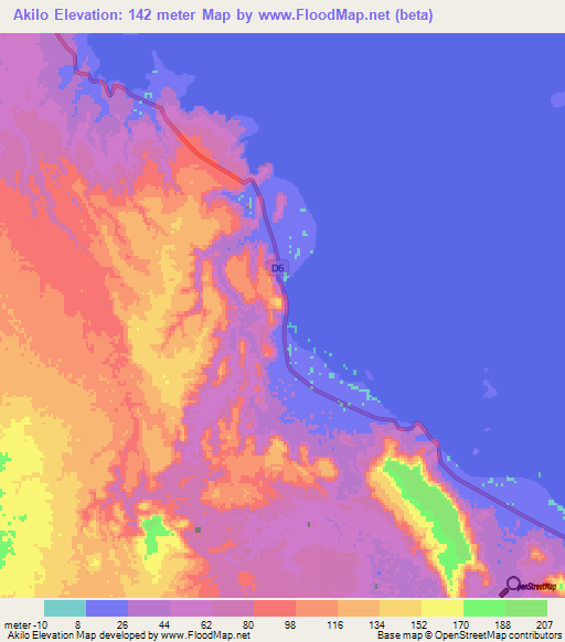 Akilo,Eritrea Elevation Map