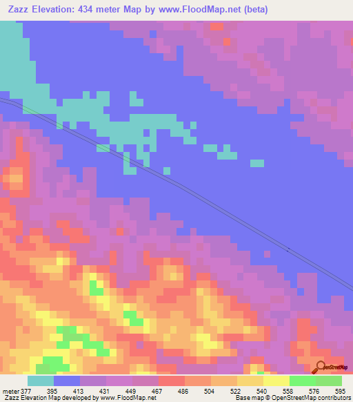 Zazz,Iran Elevation Map