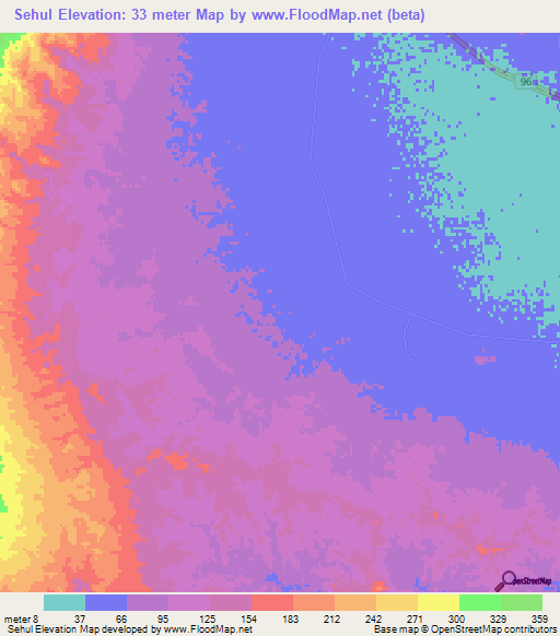 Sehul,Iran Elevation Map