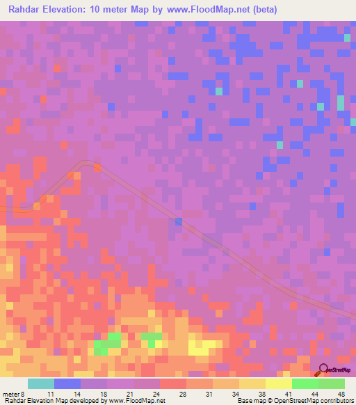 Rahdar,Iran Elevation Map