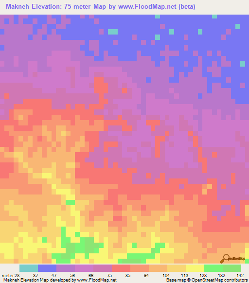 Makneh,Iran Elevation Map