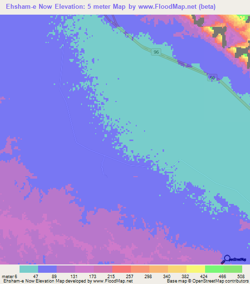 Ehsham-e Now,Iran Elevation Map
