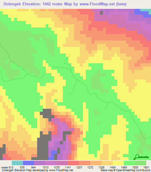 Dolengeh,Iran Elevation Map