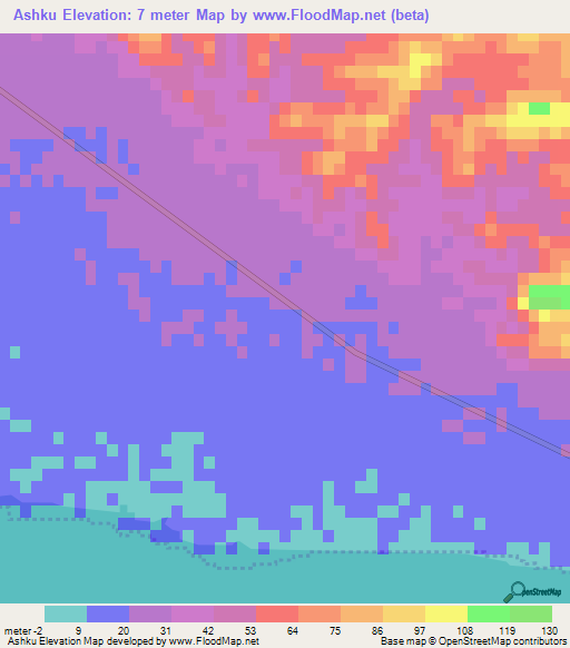 Ashku,Iran Elevation Map