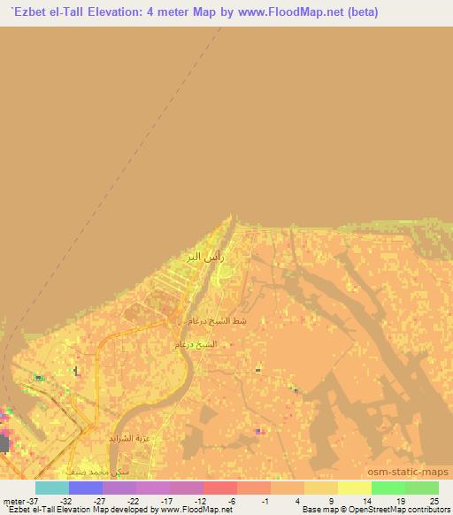`Ezbet el-Tall,Egypt Elevation Map