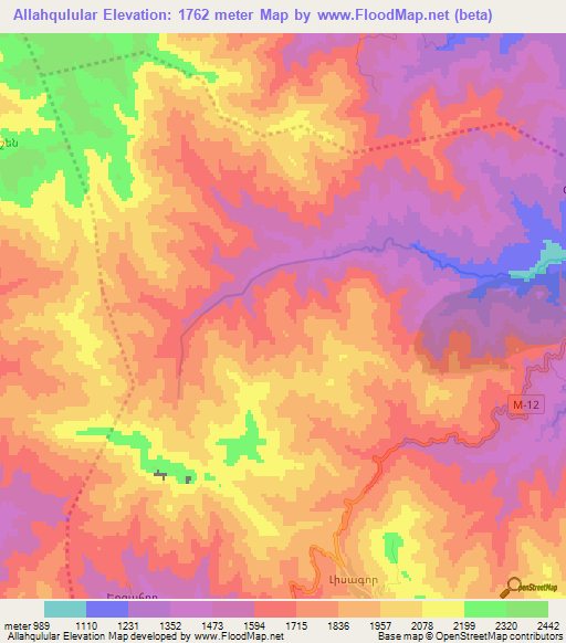 Allahqulular,Azerbaijan Elevation Map