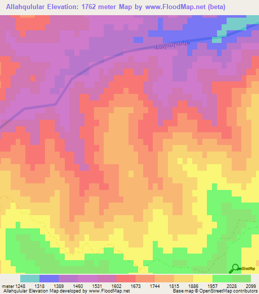 Allahqulular,Azerbaijan Elevation Map