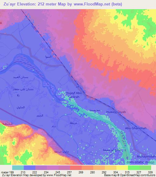 Zu`ayr,Syria Elevation Map