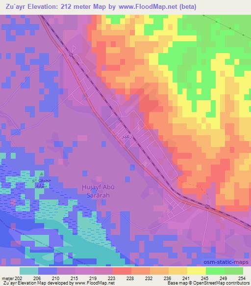 Zu`ayr,Syria Elevation Map