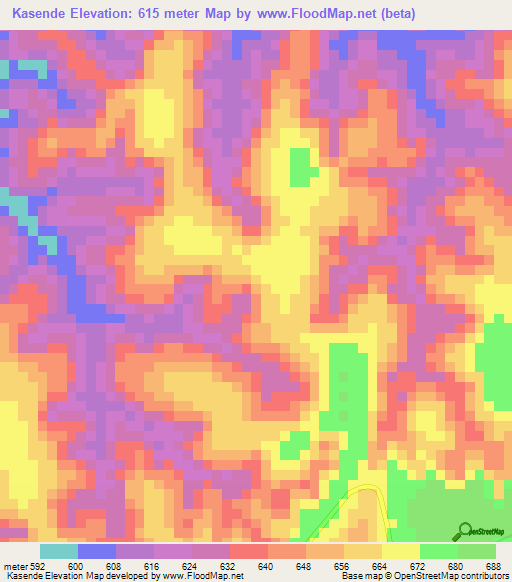 Kasende,Congo (Kinshasa) Elevation Map