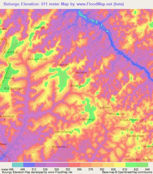 Bulungu,Congo (Kinshasa) Elevation Map