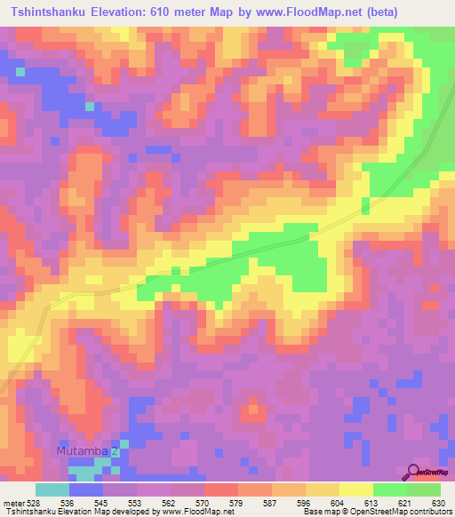Tshintshanku,Congo (Kinshasa) Elevation Map