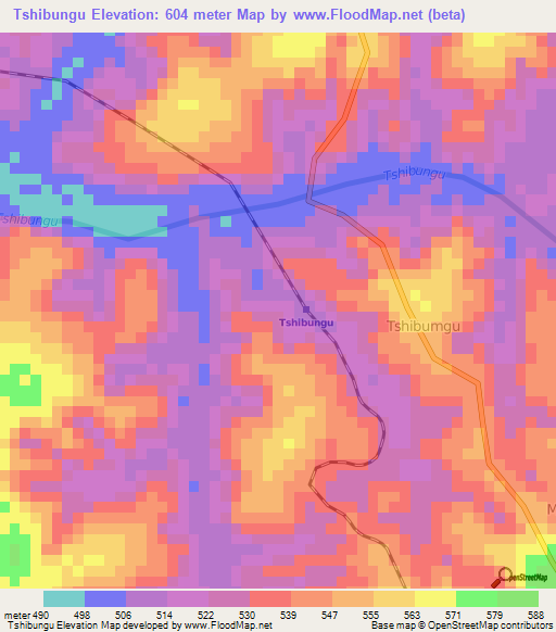 Tshibungu,Congo (Kinshasa) Elevation Map