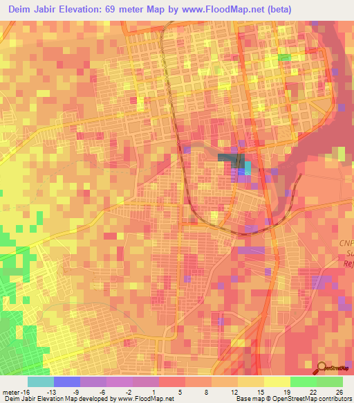 Deim Jabir,Sudan Elevation Map