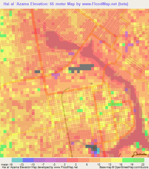 Hai al `Azama,Sudan Elevation Map