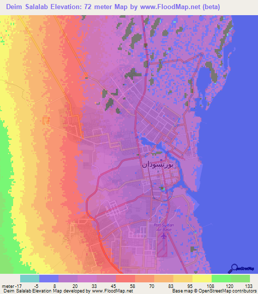 Deim Salalab,Sudan Elevation Map