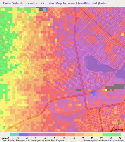 Deim Salalab,Sudan Elevation Map