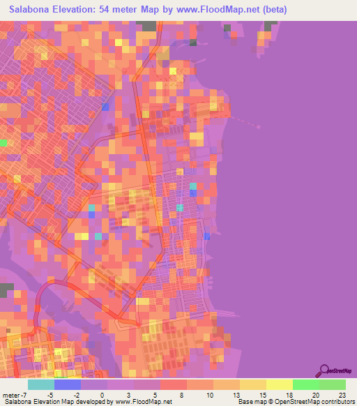 Salabona,Sudan Elevation Map