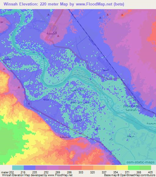 Winsah,Syria Elevation Map