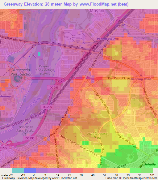 Greenway,US Elevation Map