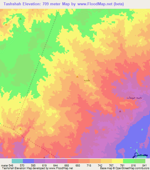 Tashshah,Syria Elevation Map