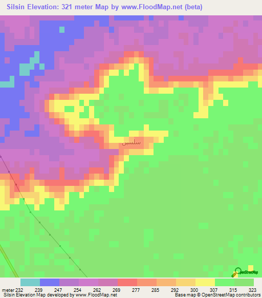 Silsin,Syria Elevation Map