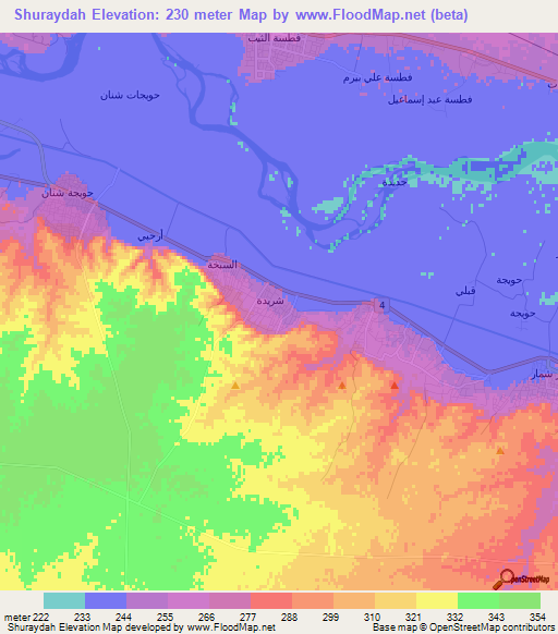 Shuraydah,Syria Elevation Map