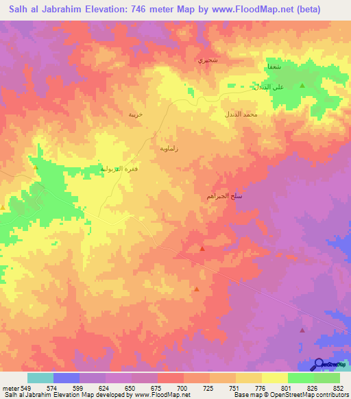 Salh al Jabrahim,Syria Elevation Map