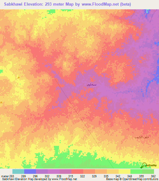 Sabkhawi,Syria Elevation Map