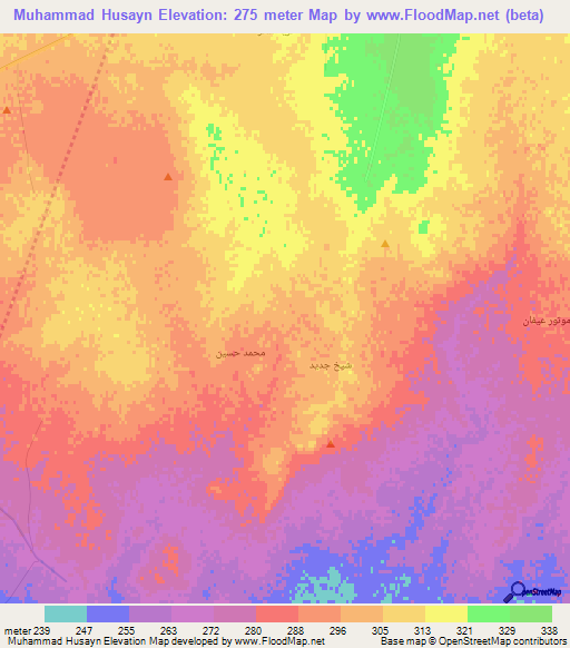 Muhammad Husayn,Syria Elevation Map
