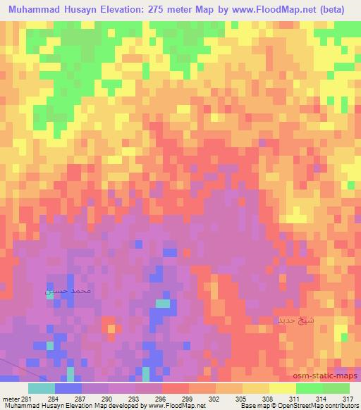 Muhammad Husayn,Syria Elevation Map