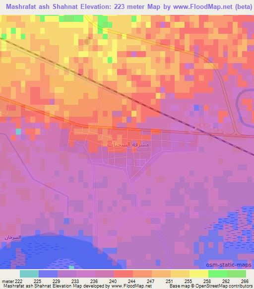 Mashrafat ash Shahnat,Syria Elevation Map