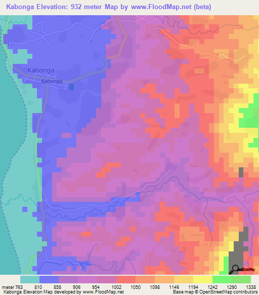 Kabonga,Burundi Elevation Map