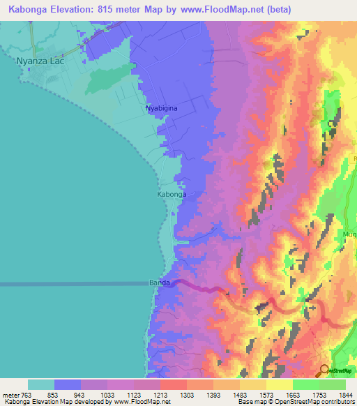 Kabonga,Burundi Elevation Map