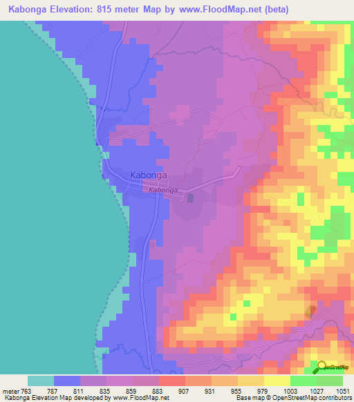 Kabonga,Burundi Elevation Map