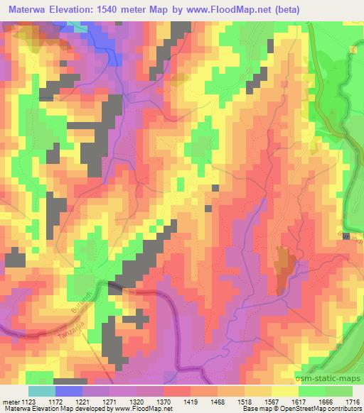 Materwa,Burundi Elevation Map