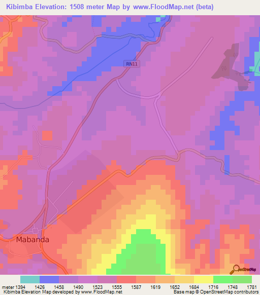 Kibimba,Burundi Elevation Map
