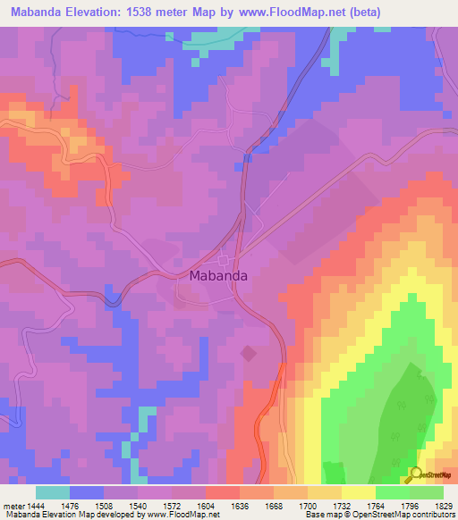 Mabanda,Burundi Elevation Map
