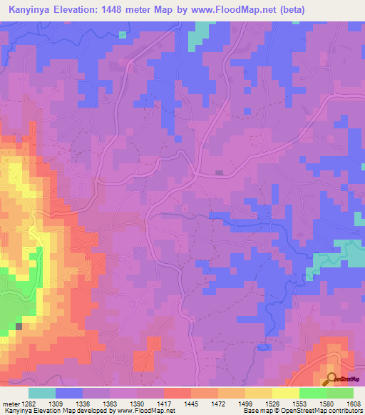 Kanyinya,Burundi Elevation Map