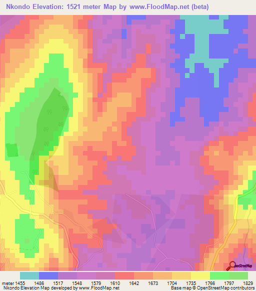 Nkondo,Burundi Elevation Map