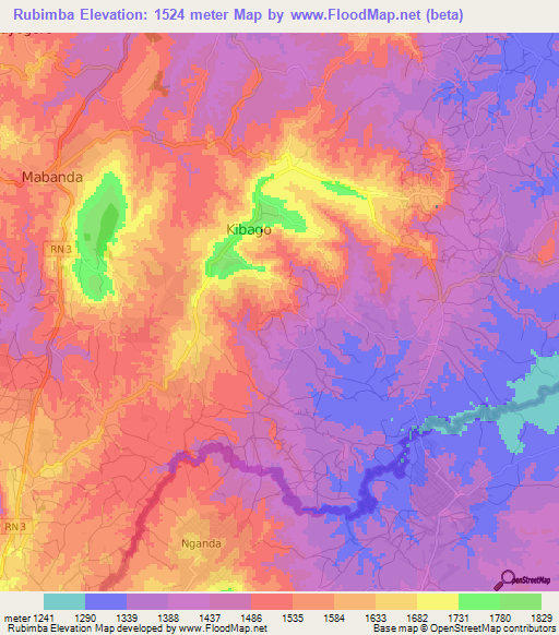 Rubimba,Burundi Elevation Map