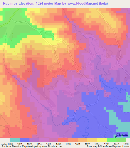 Rubimba,Burundi Elevation Map