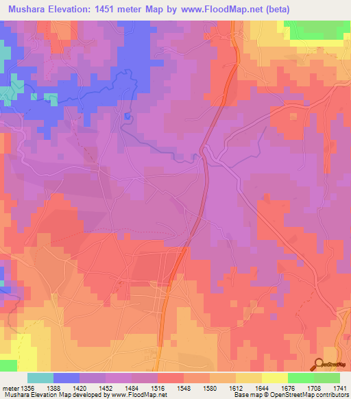 Mushara,Burundi Elevation Map