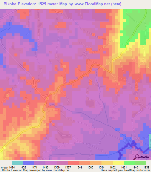 Bikobe,Burundi Elevation Map