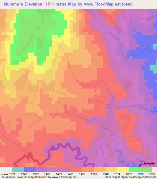 Muremure,Burundi Elevation Map