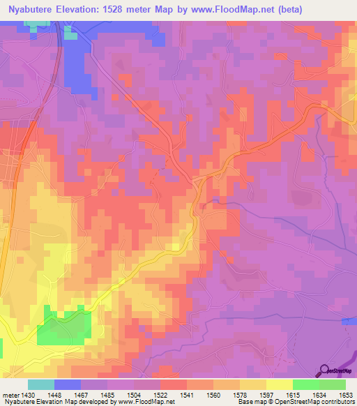 Nyabutere,Burundi Elevation Map