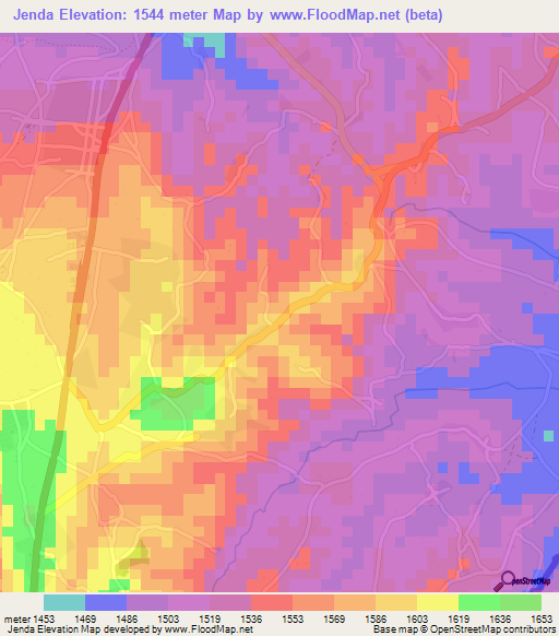 Jenda,Burundi Elevation Map