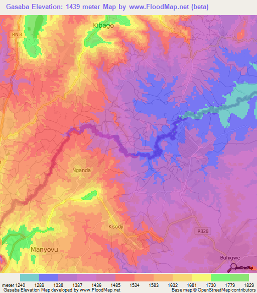 Gasaba,Burundi Elevation Map
